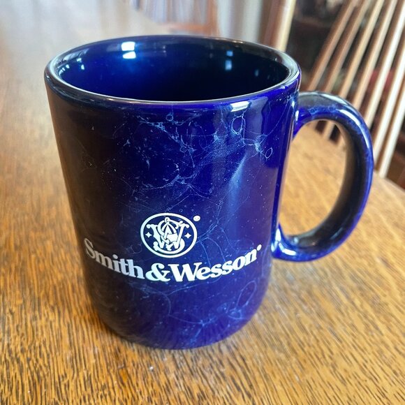 Smith & Wesson Blue Marbled Coffee Cup Mug - Picture 1 of 5